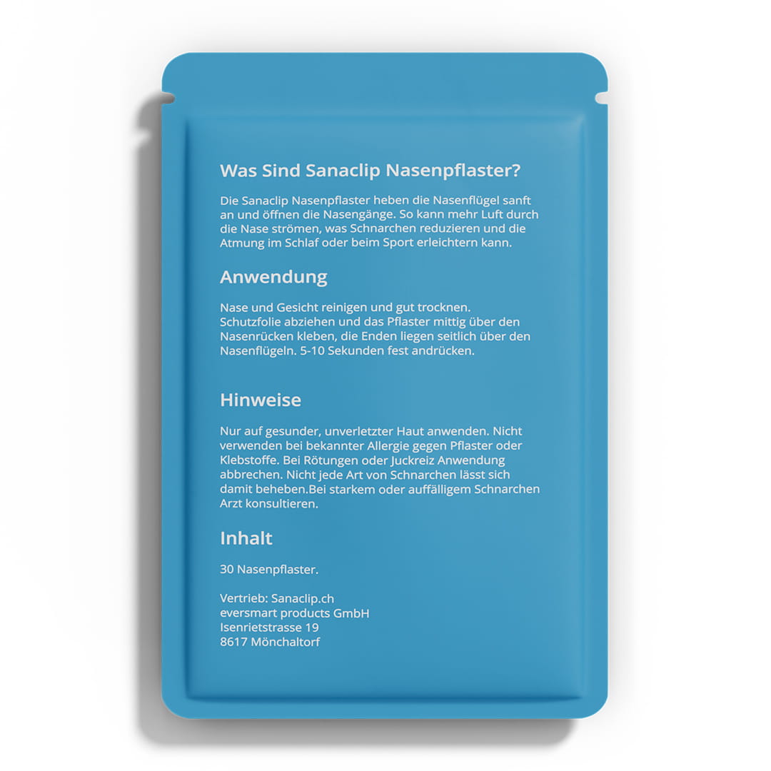 Sanaclip Nasenpflaster Hinweise